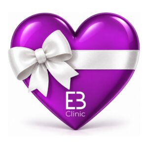Tarjeta regalo Eternal Beauty Clinic – corazón morado con lazo blanco