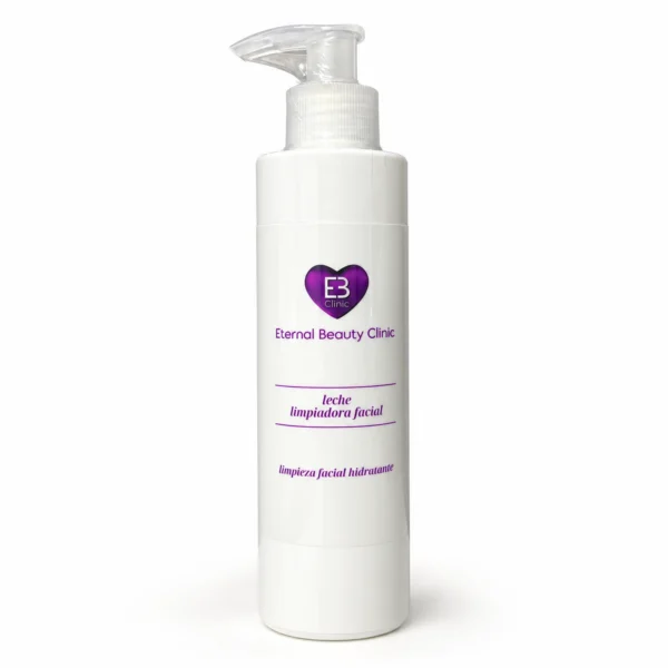 Leche Limpiadora Facial de Eternal Beauty Clinic junto a una toalla