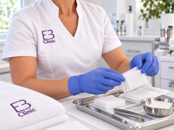Escena ilustrativa: preparación del tratamiento de arrugas de expresión en Eternal Beauty Clinic