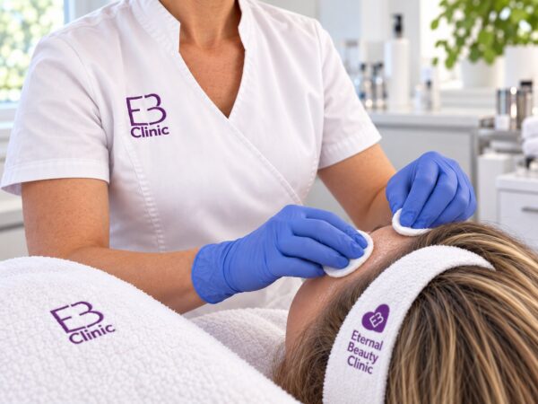 Escena ilustrativa: profesional realizando una limpieza facial en Eternal Beauty Clinic